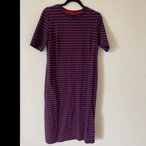 Women's striped tee shirt dress